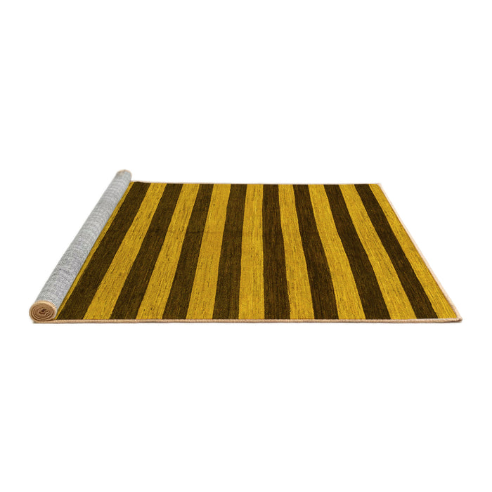 Sideview of Machine Washable Abstract Yellow Modern Rug, wshabs1700yw