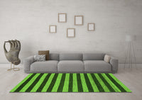 Machine Washable Abstract Green Modern Rug, wshabs1700grn