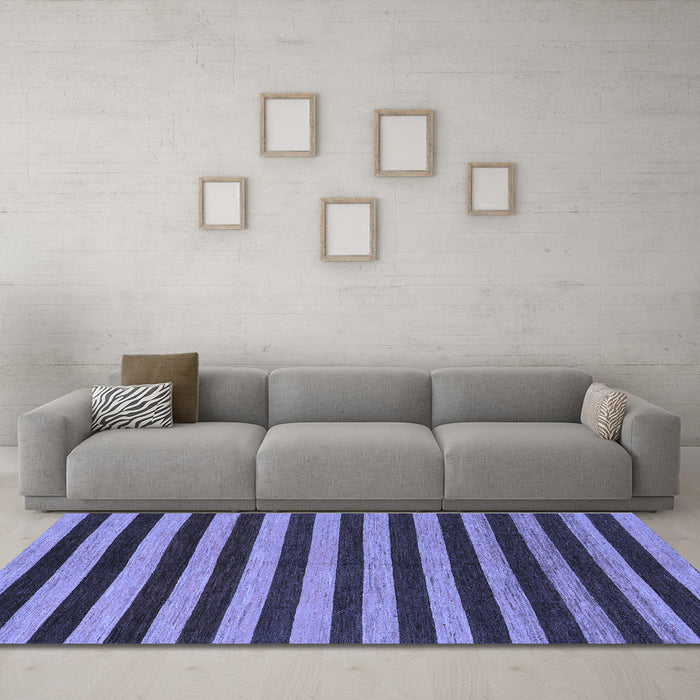 Machine Washable Abstract Blue Modern Rug in a Living Room, wshabs1700blu