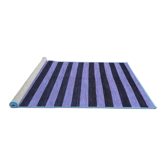 Sideview of Machine Washable Abstract Blue Modern Rug, wshabs1700blu