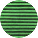 Round Abstract Emerald Green Modern Rug, abs1700emgrn