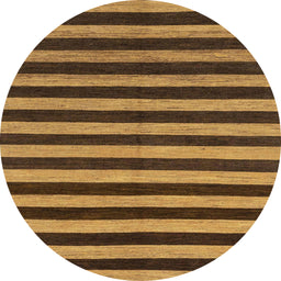 Round Abstract Bakers Brown Modern Rug, abs1700