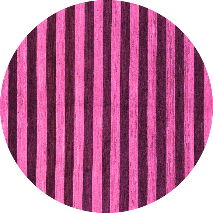 Round Machine Washable Abstract Pink Modern Rug, wshabs1700pnk