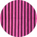 Round Machine Washable Abstract Pink Modern Rug, wshabs1700pnk