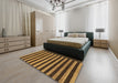 Abstract Bakers Brown Modern Rug in a Bedroom, abs1700