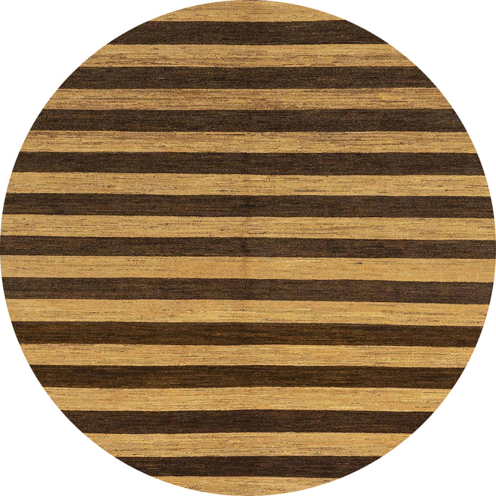 Round Machine Washable Abstract Bakers Brown Rug, wshabs1700