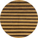 Round Machine Washable Abstract Bakers Brown Rug, wshabs1700