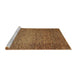 Sideview of Machine Washable Abstract Saddle Brown Rug, wshabs1701