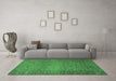 Machine Washable Abstract Emerald Green Modern Area Rugs in a Living Room,, wshabs1701emgrn