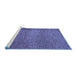 Sideview of Machine Washable Abstract Blue Modern Rug, wshabs1701blu