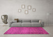 Machine Washable Abstract Pink Modern Rug in a Living Room, wshabs1701pnk