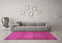 Machine Washable Abstract Pink Modern Rug, wshabs1701pnk