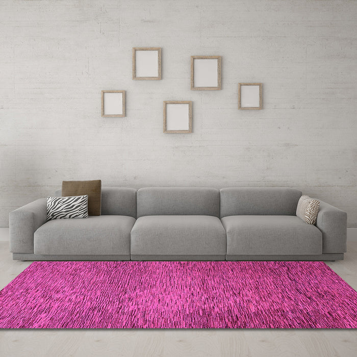 Machine Washable Abstract Pink Modern Rug in a Living Room, wshabs1701pnk