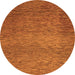 Round Machine Washable Abstract Orange Modern Area Rugs, wshabs1701org