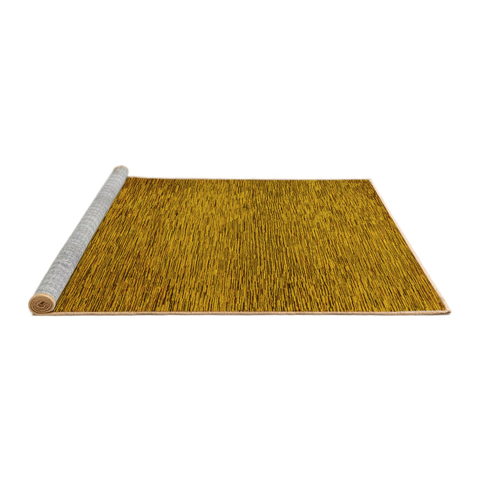 Sideview of Machine Washable Abstract Yellow Modern Rug, wshabs1701yw