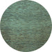 Round Abstract Light Blue Modern Rug, abs1701lblu