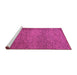 Sideview of Machine Washable Abstract Pink Modern Rug, wshabs1701pnk