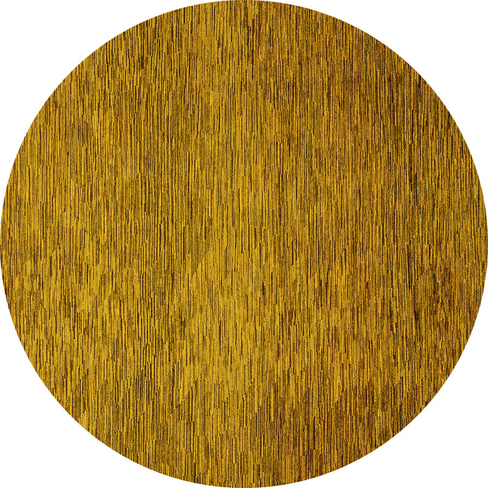Round Abstract Yellow Modern Rug, abs1701yw