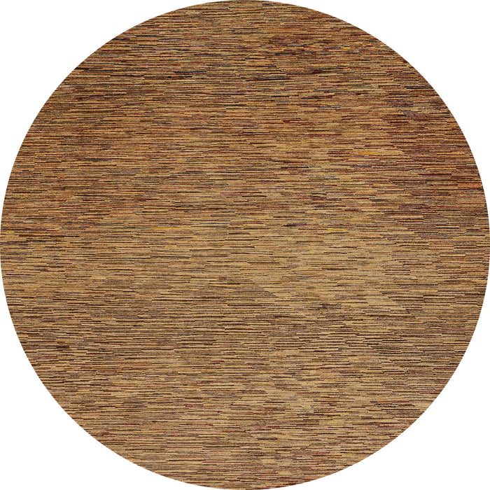 Round Machine Washable Abstract Saddle Brown Rug, wshabs1701