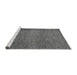 Sideview of Machine Washable Abstract Gray Modern Rug, wshabs1701gry