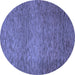 Round Abstract Blue Modern Rug, abs1701blu