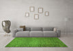 Machine Washable Abstract Green Modern Area Rugs in a Living Room,, wshabs1701grn