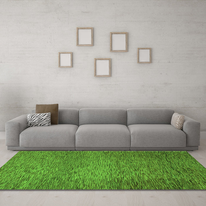 Machine Washable Abstract Green Modern Area Rugs in a Living Room,, wshabs1701grn