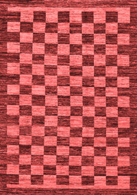 Checkered Red Modern Rug, abs1702red