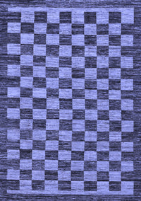 Checkered Blue Modern Rug, abs1702blu