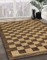 Abstract Gold Checkered Rug, abs1702