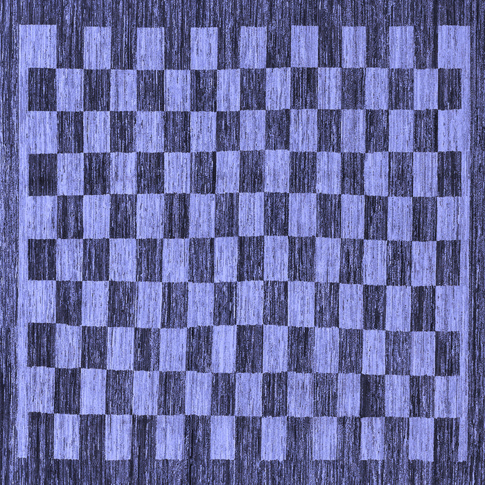 Square Machine Washable Checkered Blue Modern Rug, wshabs1702blu
