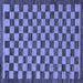 Square Machine Washable Checkered Blue Modern Rug, wshabs1702blu