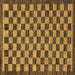 Square Checkered Brown Modern Rug, abs1702brn