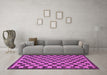 Machine Washable Checkered Purple Modern Area Rugs in a Living Room, wshabs1702pur