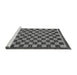 Sideview of Machine Washable Checkered Gray Modern Rug, wshabs1702gry