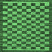 Square Checkered Emerald Green Modern Rug, abs1702emgrn