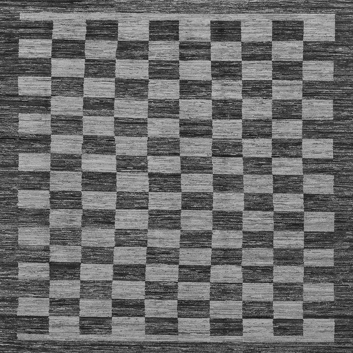 Square Machine Washable Checkered Gray Modern Rug, wshabs1702gry
