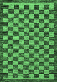 Checkered Emerald Green Modern Rug, abs1702emgrn