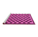 Sideview of Machine Washable Checkered Pink Modern Rug, wshabs1702pnk