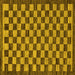 Square Checkered Yellow Modern Rug, abs1702yw