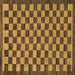 Square Machine Washable Checkered Brown Modern Rug, wshabs1702brn