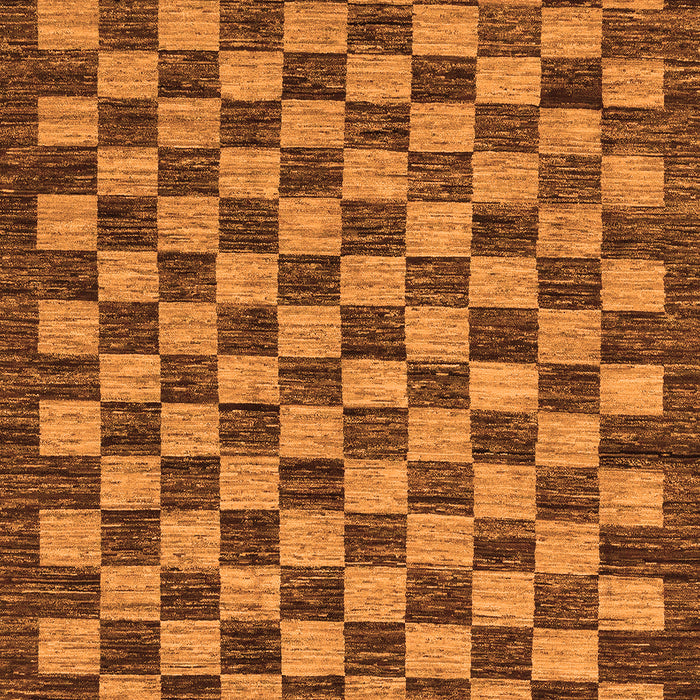 Checkered Orange Modern Rug, abs1702org