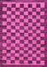 Machine Washable Checkered Pink Modern Rug, wshabs1702pnk