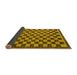 Sideview of Checkered Yellow Modern Rug, abs1702yw