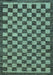 Machine Washable Checkered Light Blue Modern Rug, wshabs1702lblu