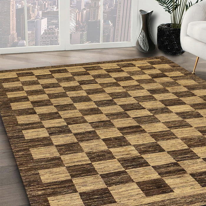 Machine Washable Abstract Gold Rug in a Family Room, wshabs1702