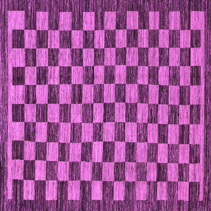 Square Machine Washable Checkered Purple Modern Area Rugs, wshabs1702pur