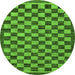 Round Checkered Green Modern Rug, abs1702grn