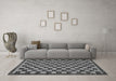 Machine Washable Checkered Gray Modern Rug in a Living Room,, wshabs1702gry