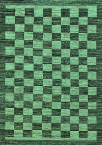 Checkered Turquoise Modern Rug, abs1702turq